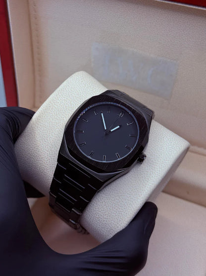 Black Aura Index Stainless Steel Watch